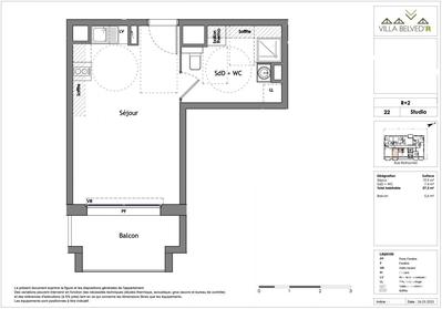 Appartement - 27 m² - 1 pièce