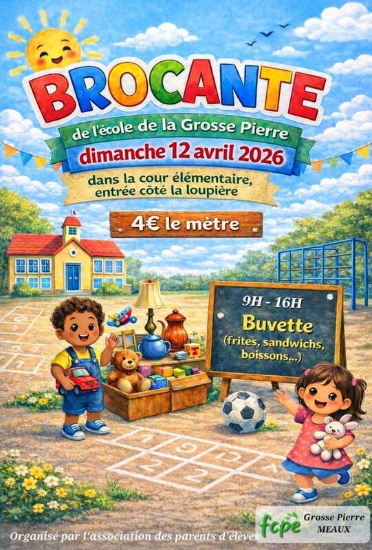 Brocante cour de l'école élémentaire grosse pierre