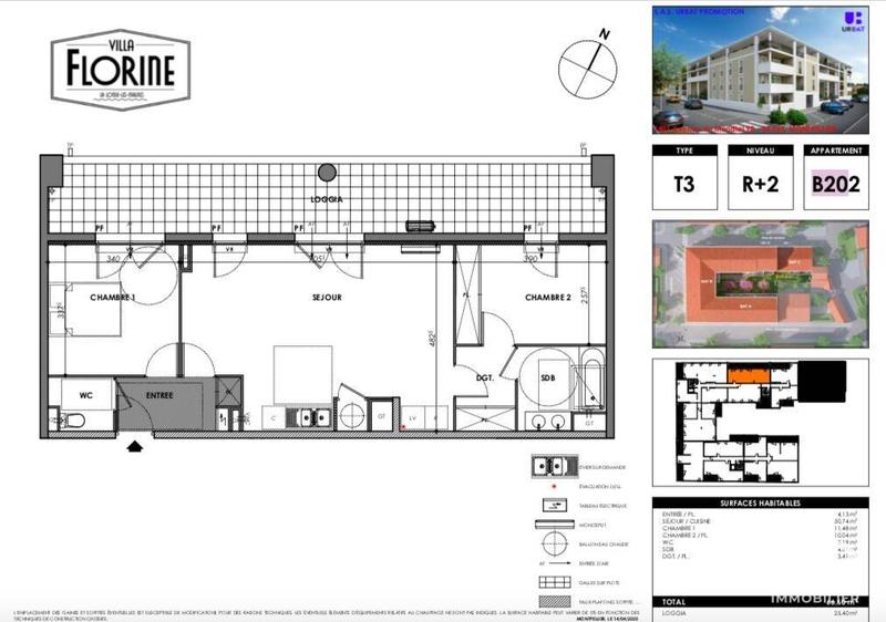 Appartement - 66 m² - 3 pièces