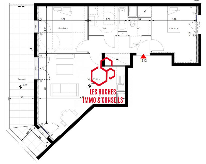 Appartement - 66 m² - 3 pièces