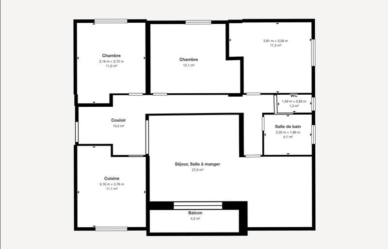 Appartement - 97 m²