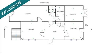 Maison - 80 m² - 3 pièces