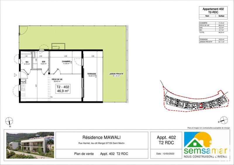 Appartement - 47 m² - 2 pièces