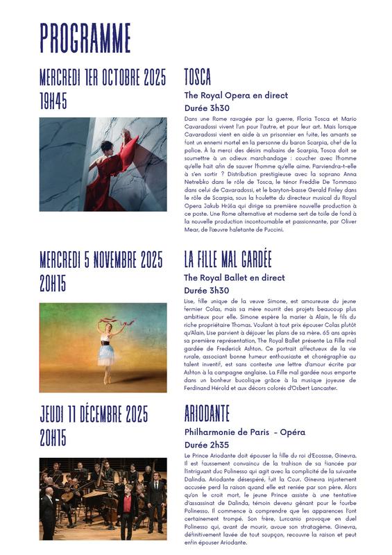 Saison Cinéma Live 2025-2026 - Opéras et Ballets