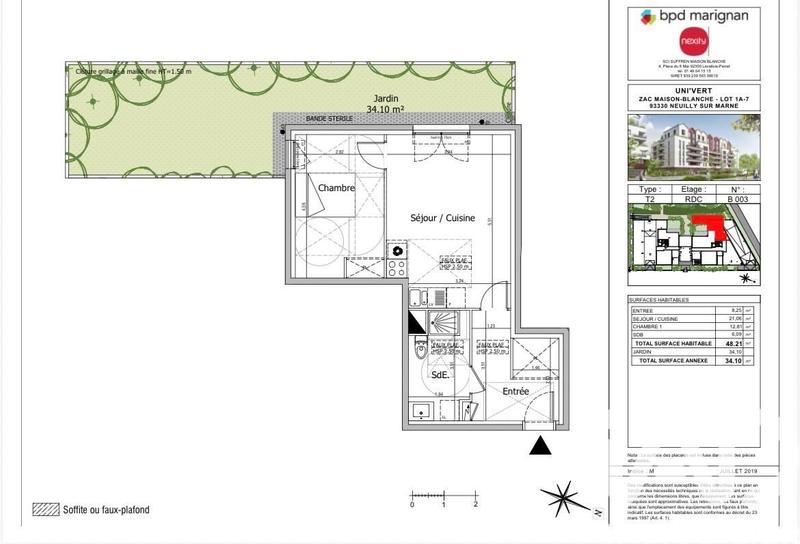 Appartement - 48 m² - 2 pièces