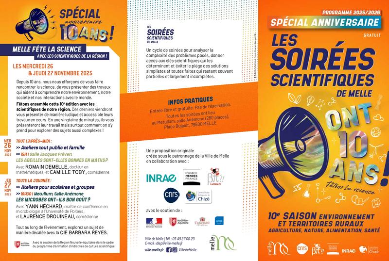 Les soirées scientifiques de Melle - 10e saison