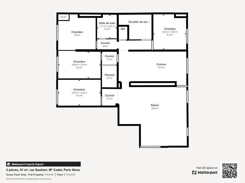 Appartement - 91 m² - 5 pièces