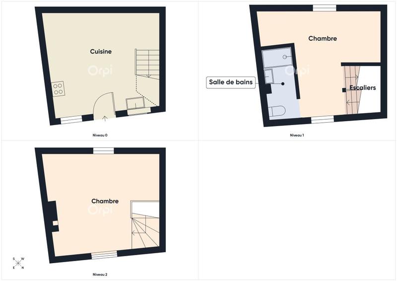 Maison de ville - 75 m² - 3 pièces