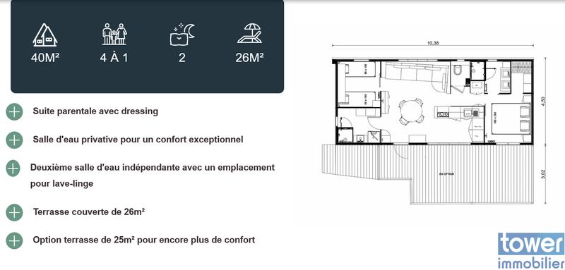 Maison - 40 m² - 3 pièces
