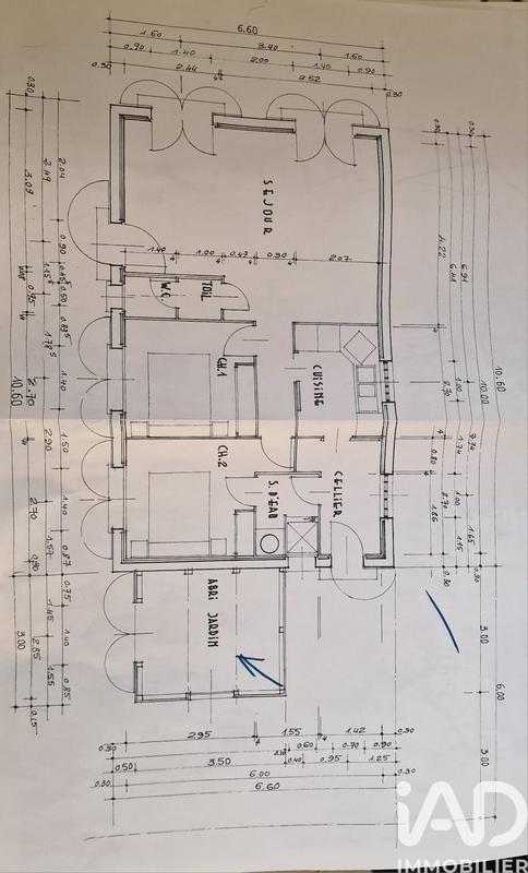 Maison - 62 m² - 3 pièces