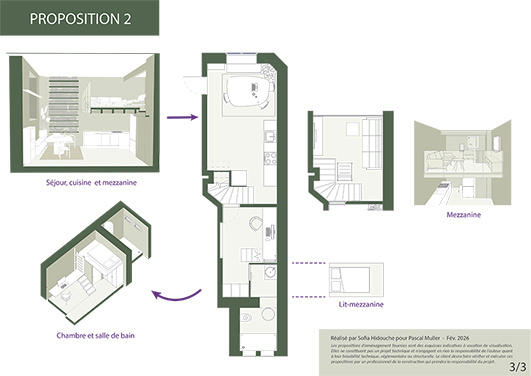 Duplex - 41 m² - 2 pièces