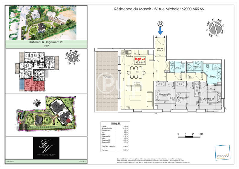 Appartement - 93 m² - 4 pièces