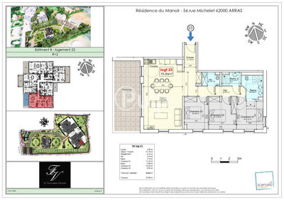 Appartement - 93 m² - 4 pièces