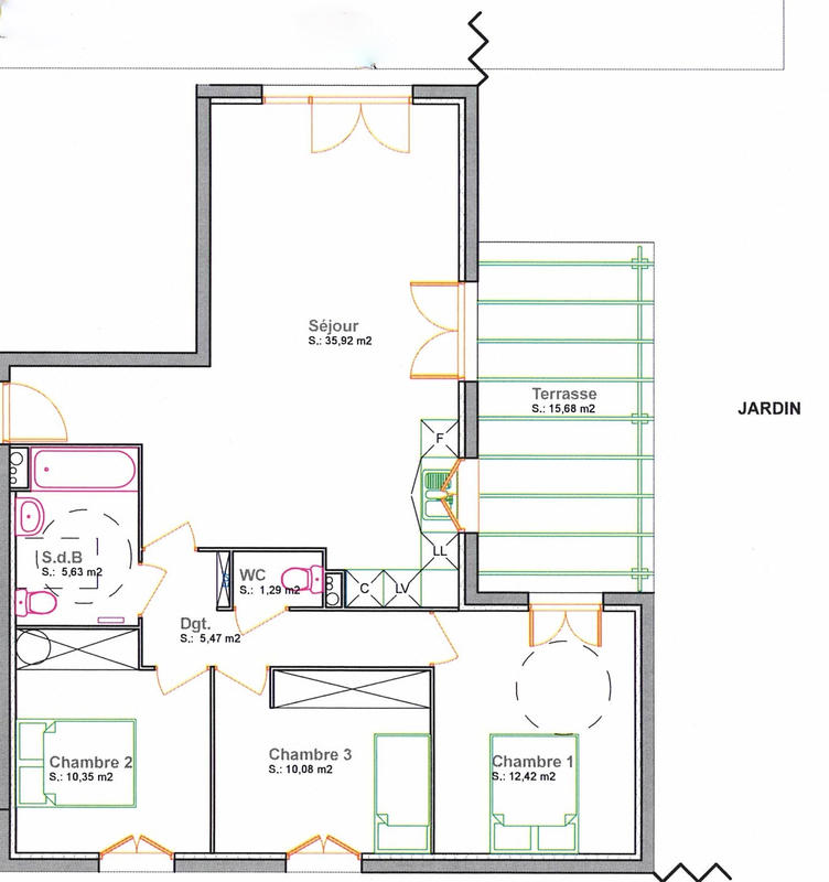 Maison - 80 m² - 4 pièces