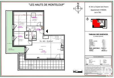 Appartement - 76 m² - 4 pièces