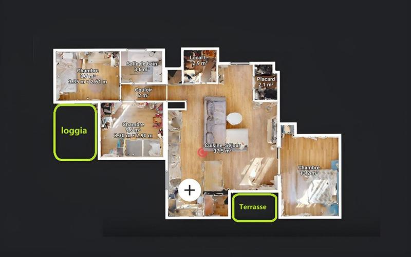 Appartement - 80 m² - 4 pièces