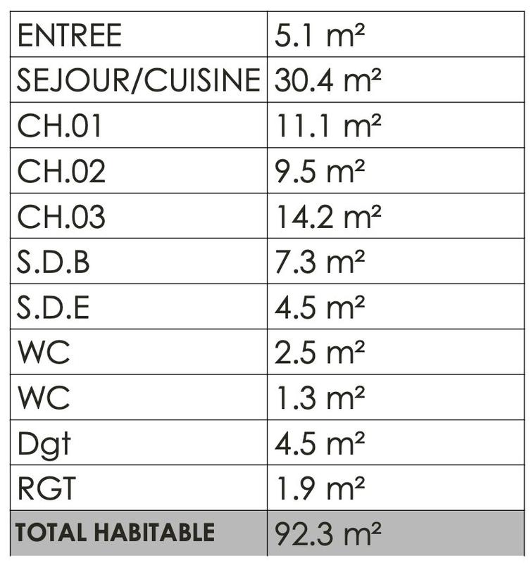 Maison contemporaine - 92 m² - 4 pièces