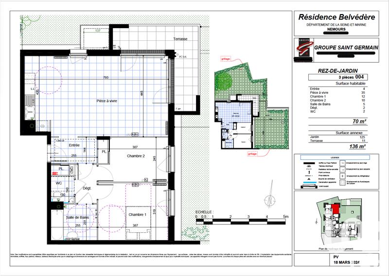 Appartement - 70 m² - 3 pièces