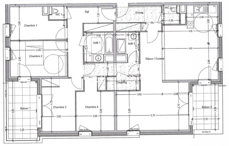 Appartement - 133 m² - 5 pièces