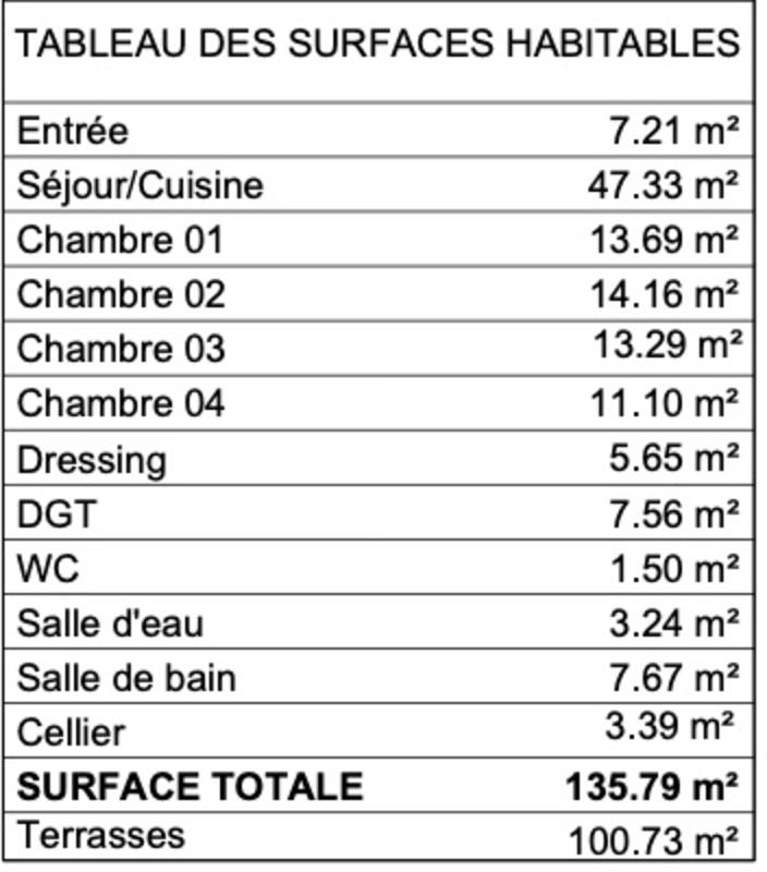 Appartement - 136 m² - 5 pièces