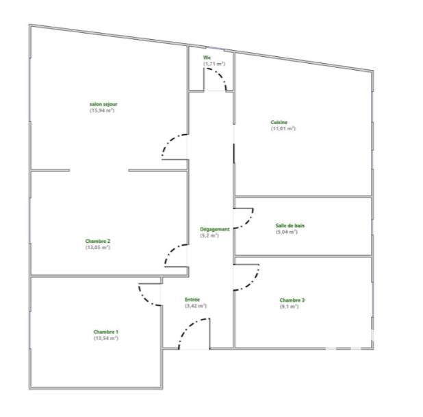 Appartement - 78 m² - 4 pièces