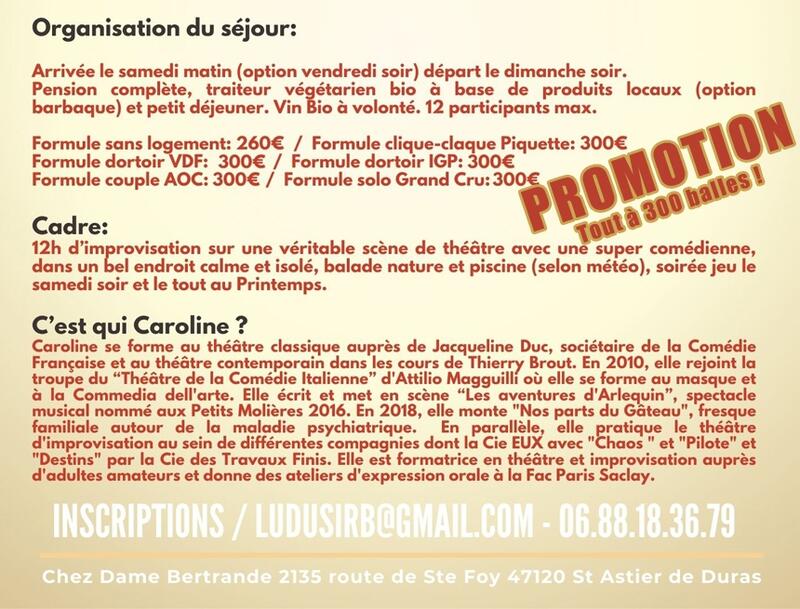 Stage de théâtre d'impro à la Bertrande