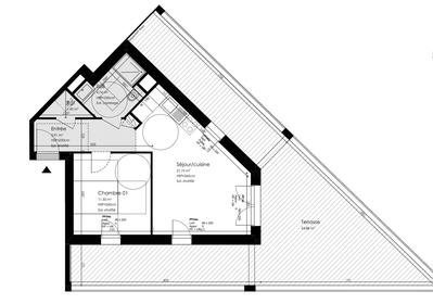 Appartement - 45 m² - 2 pièces