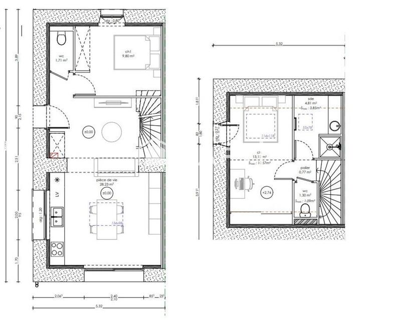 Maison - 61 m² - 3 pièces