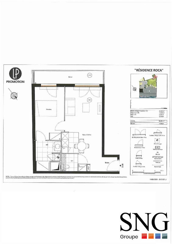 Appartement - 45 m² - 2 pièces