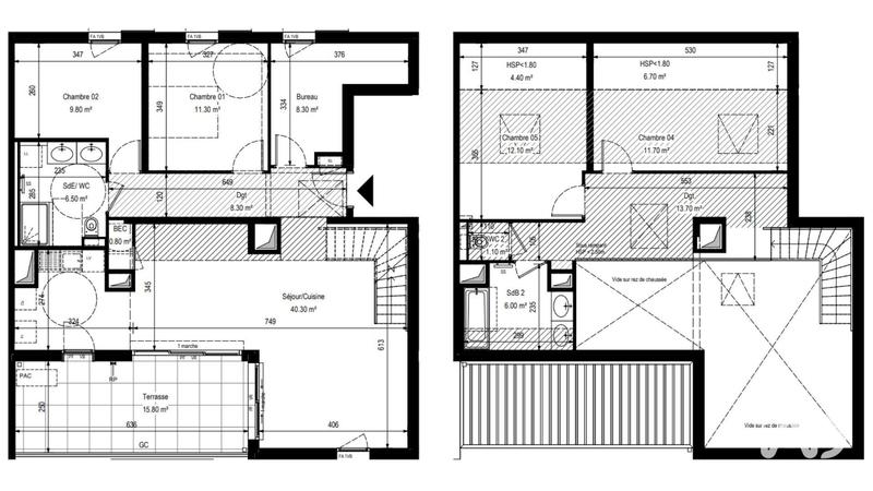 Duplex - 130 m² - 5 pièces