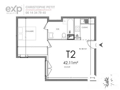 Appartement - 42 m² - 2 pièces