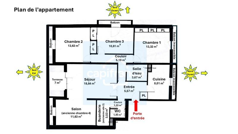 Appartement - 97 m² - 4 pièces