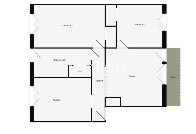Appartement - 54 m² - 3 pièces