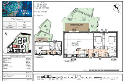 Appartement - 76 m² - 3 pièces