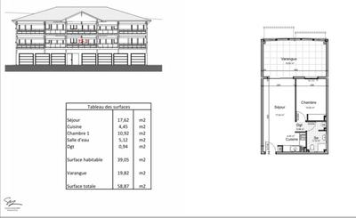 Appartement - 51 m² - 2 pièces