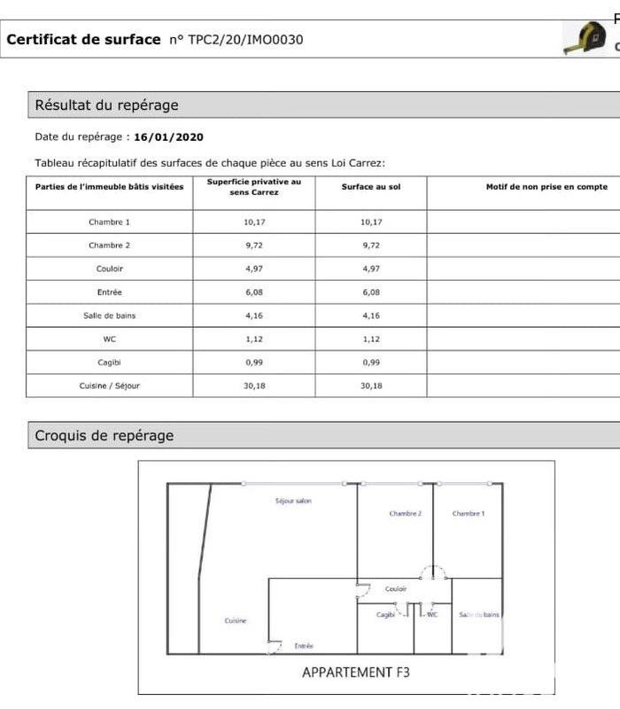 Appartement - 67 m² - 3 pièces