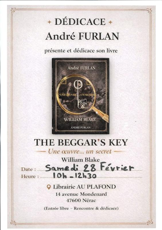 Dédicace du livre une oeuvre, un secret sur William Blake