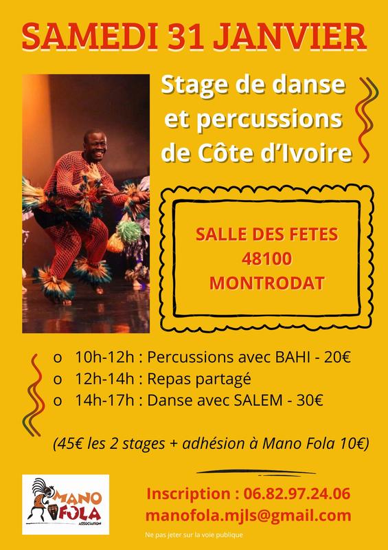 Stage de Danse et Percussions de Côte d'Ivoire