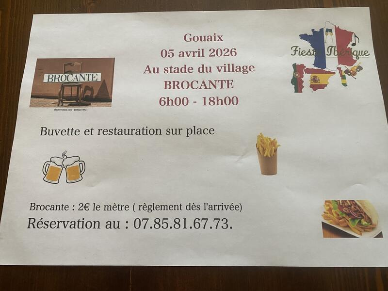 Brocante à gouaix le 05 avril 2026