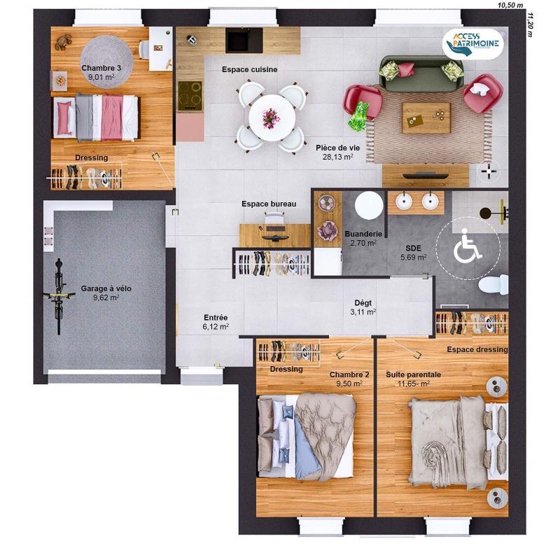 Maison - 76 m² - 5 pièces