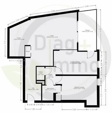 Appartement - 72 m² - 3 pièces