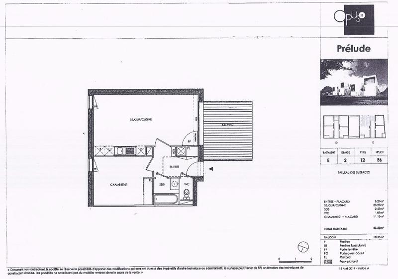 Appartement - 43 m² - 2 pièces