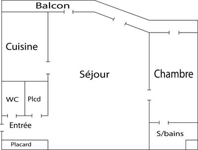 Appartement - 44 m² - 2 pièces