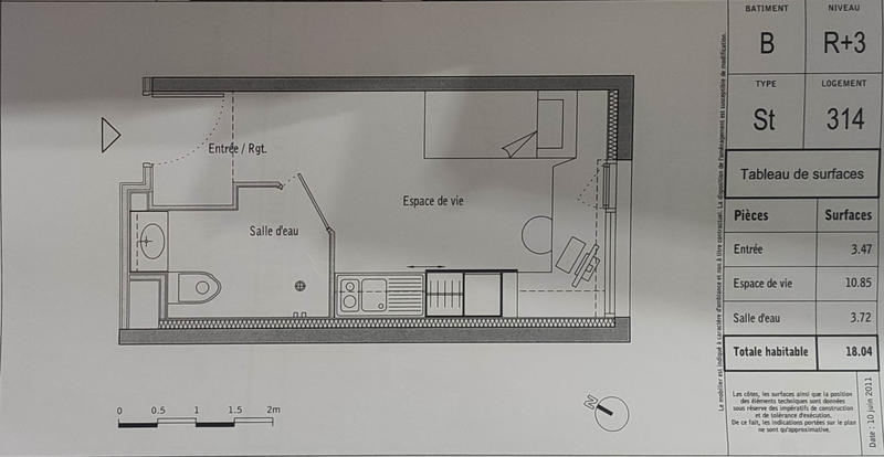 Appartement - 18 m² - 1 pièce