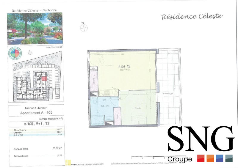 Appartement - 39 m² - 2 pièces