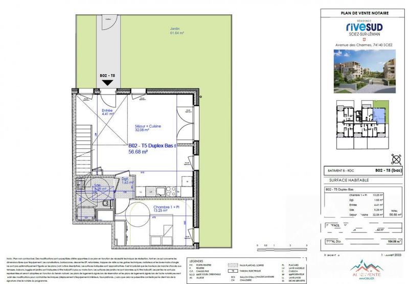 Duplex - 104 m² - 5 pièces