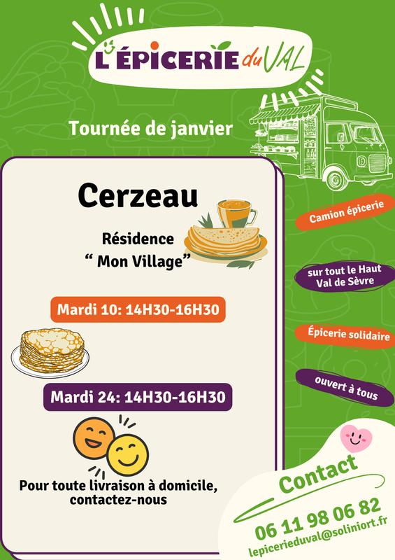Epicerie du Val : tournée de février Cerzeau