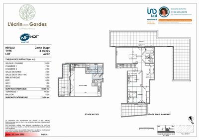 Appartement - 80 m² - 3 pièces