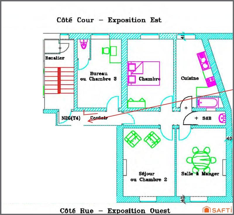 Appartement - 82 m² - 4 pièces