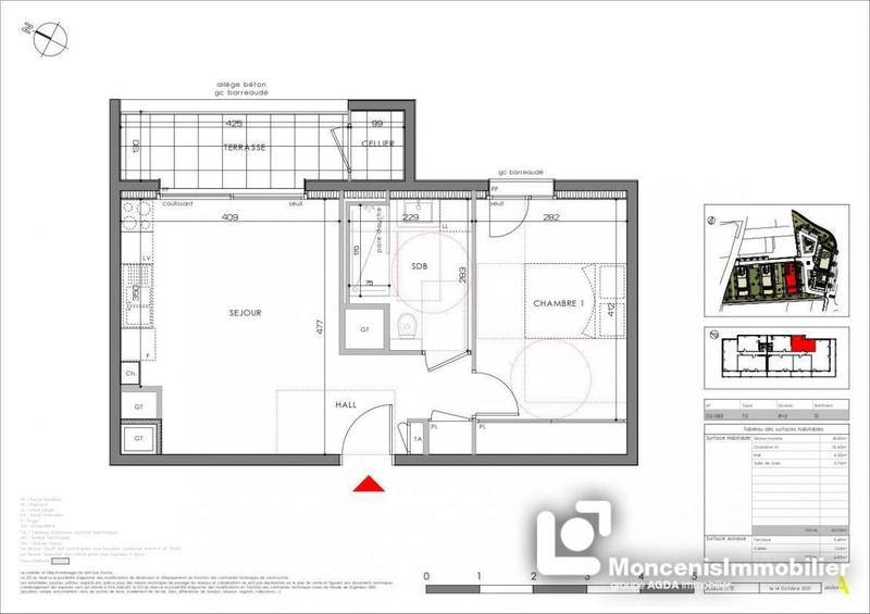 Appartement - 42 m² - 2 pièces